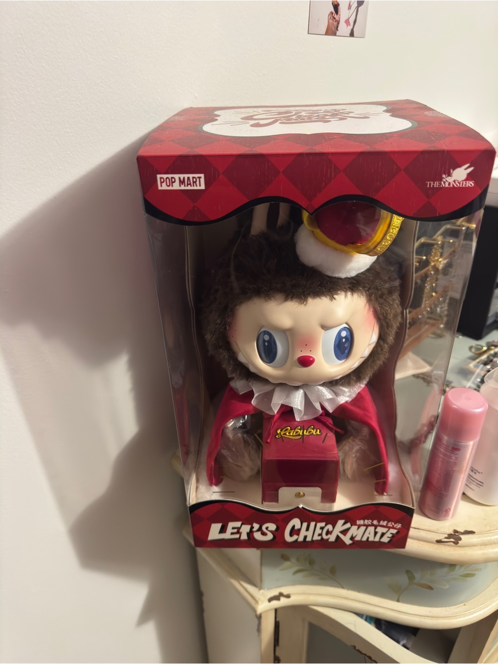 Let's Checkmate Red Plush labubu Figure - Cute Chess-Themed Collectible